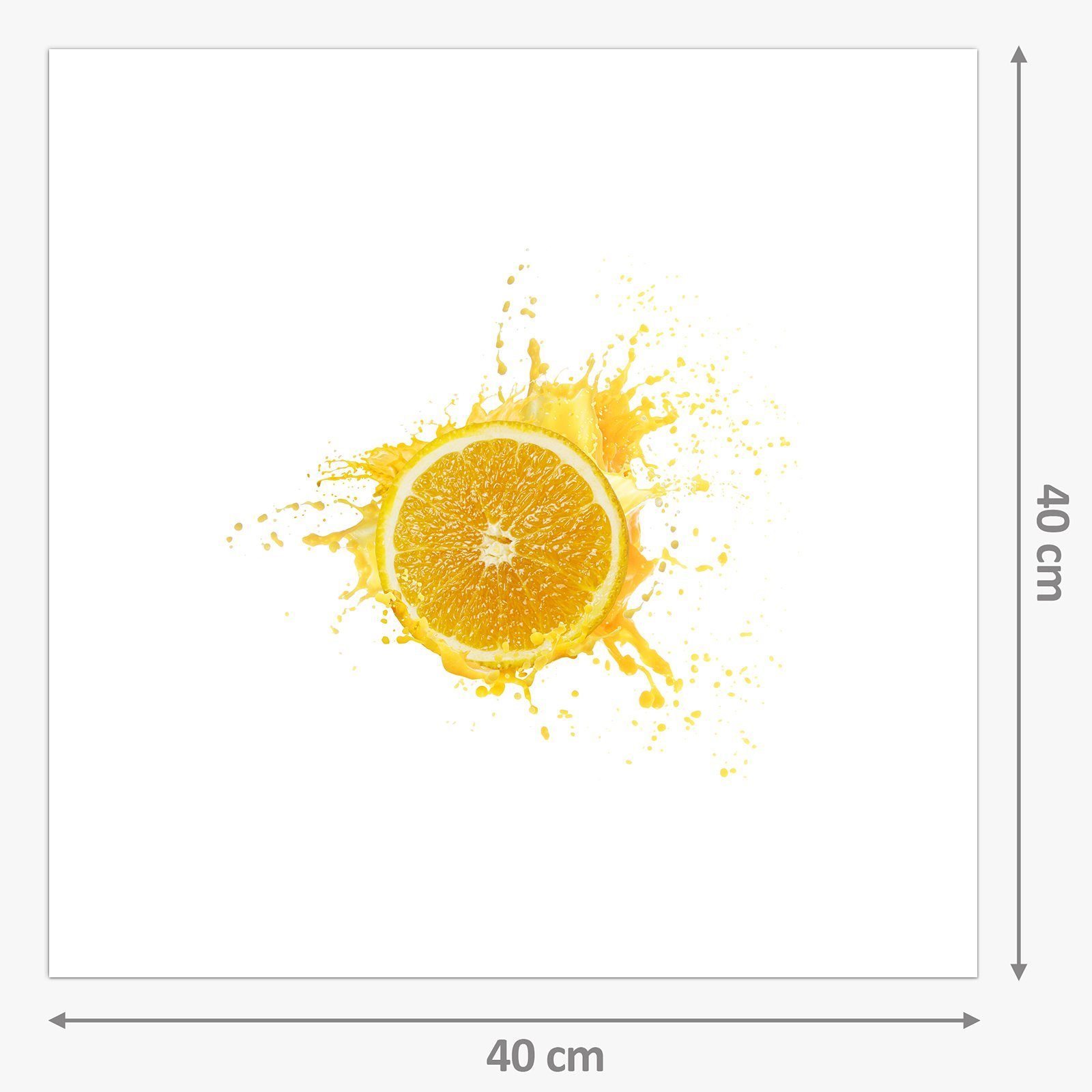 Glas Orangenspritzer Spritzschutz Küchenrückwand Primedeco