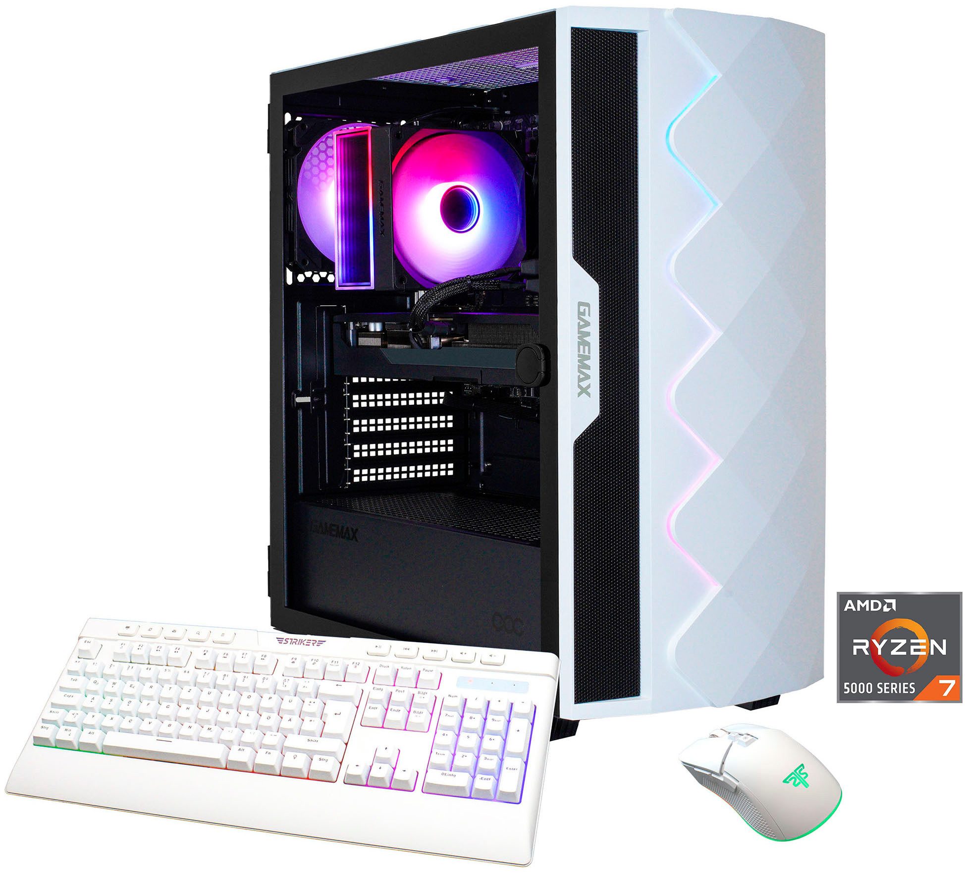 GAMEMAX Diamond WT 8172 AMD Ryzen 7 5700X 32GB 1TB SSD RX9070 Gaming-PC (AMD Ryzen 7 5700X, RX 9070, 32 GB RAM, 1000 GB SSD, Luftkühlung aktiv, Windows 11)