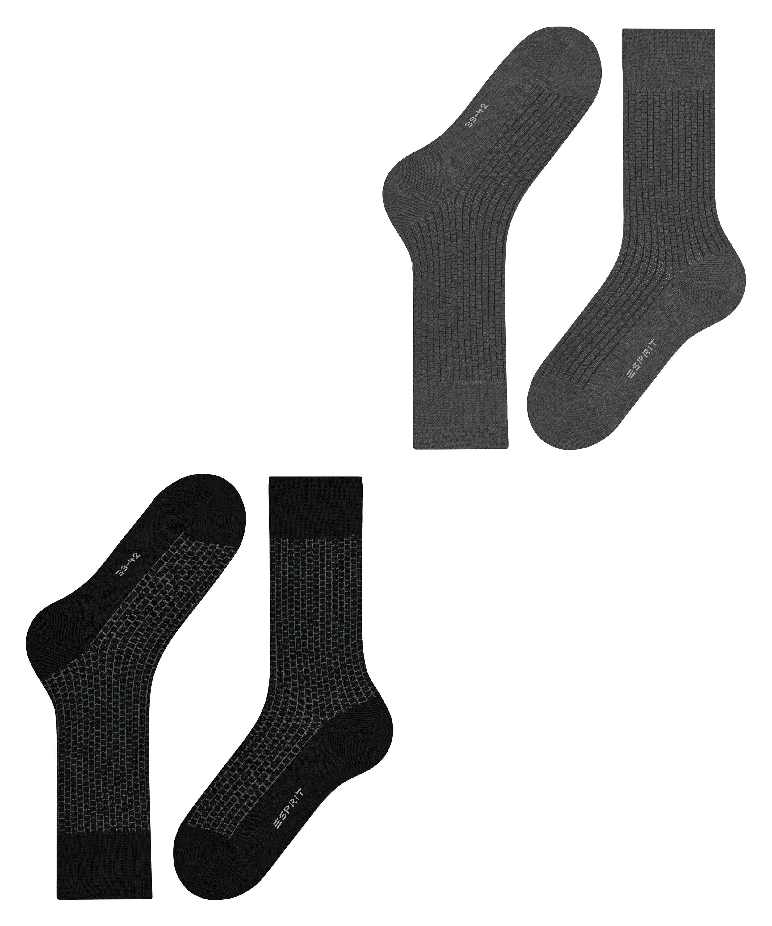 Esprit Socken Illusional Grid 2-Pack (2-Paar)
