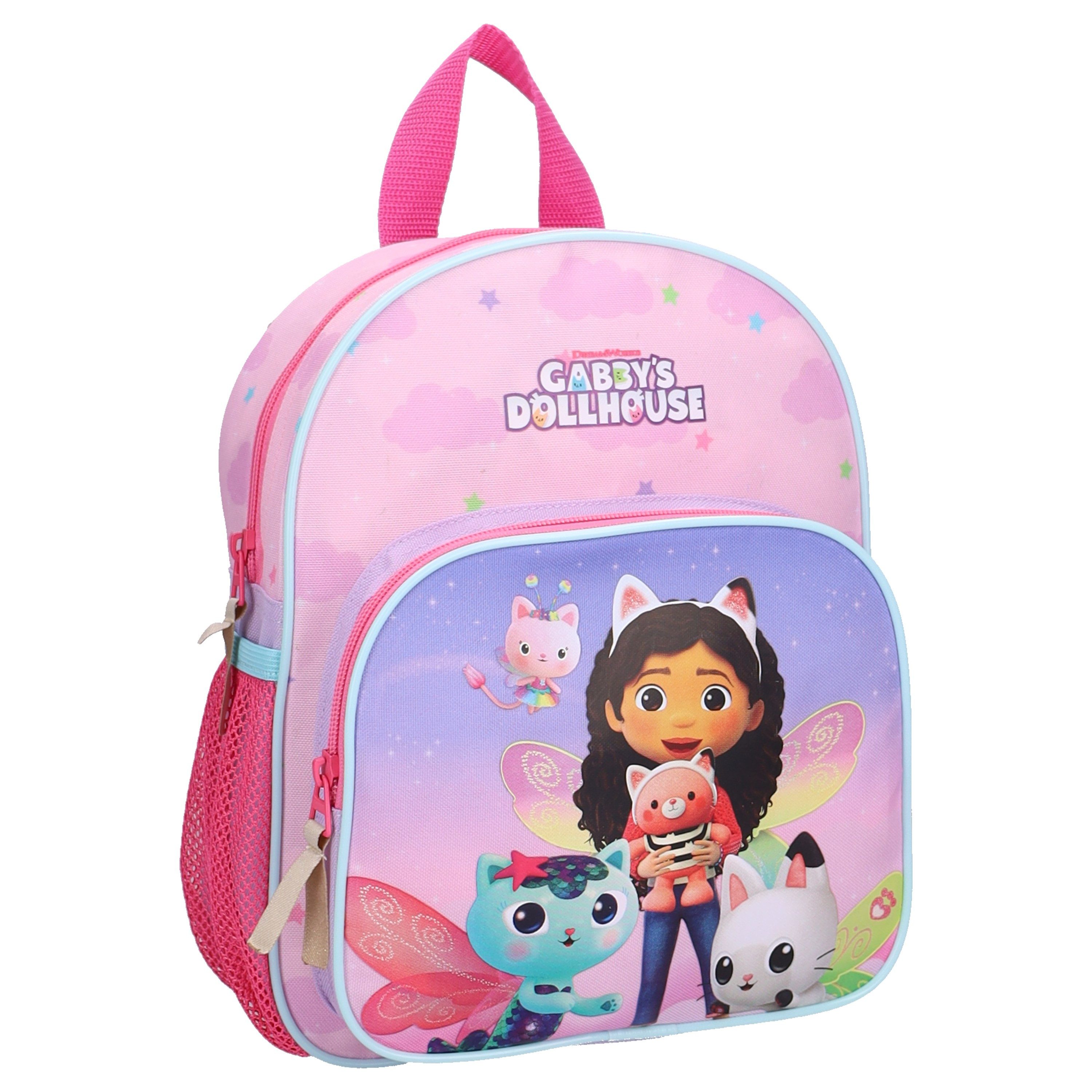 Gabby's Dollhouse Kinderrucksack Magical Pur 6,7 L mit 3 Fächern für Kita Schule und Ausflüge