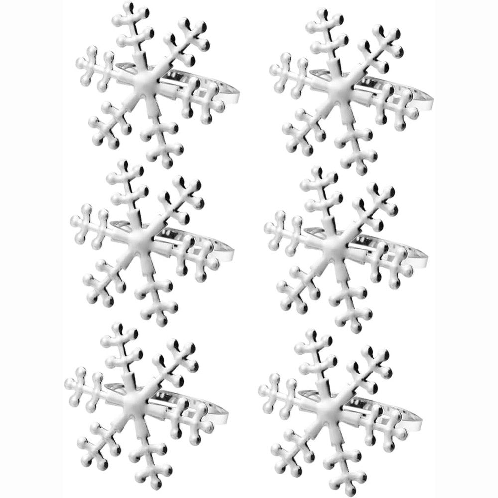 Coonoor Салфеткиring 6 Stück Салфетки-Ringe Schneeflocken Салфеткиhalter, für Weihnachten,Party Tisch Dekoration Zubehör