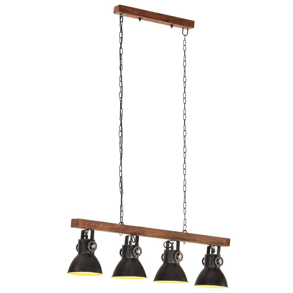 vidaXL Deckenleuchte Deckenlampe Industriestil Schwarz E27 holz