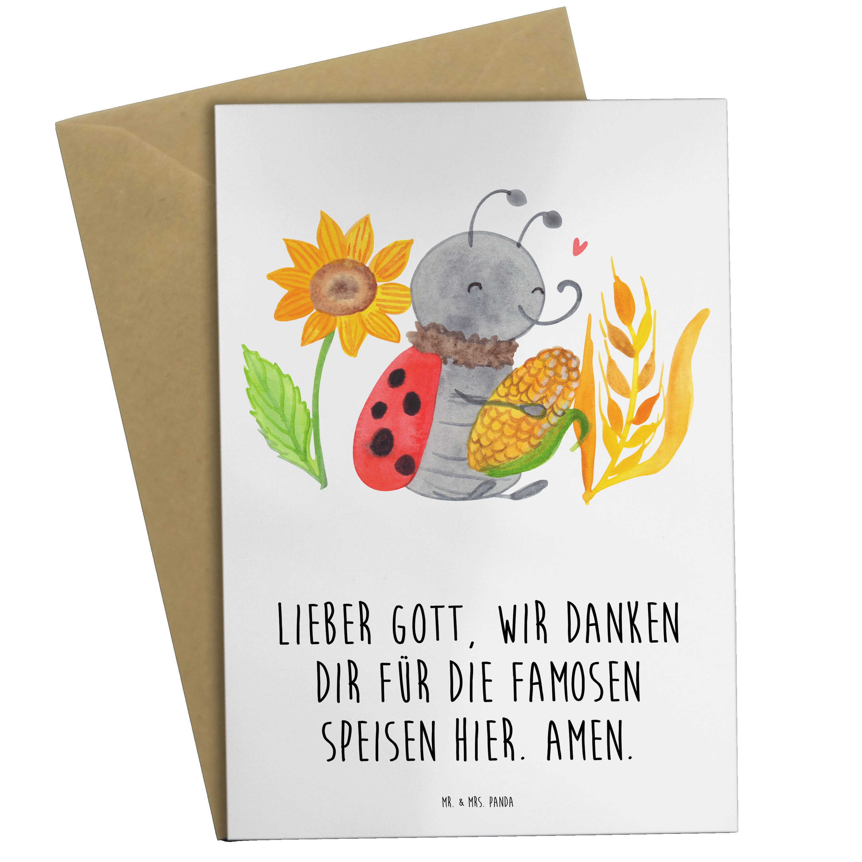 Mr. & Mrs. Panda Grußkarte Erntedank Smörle Weiß Geschenk