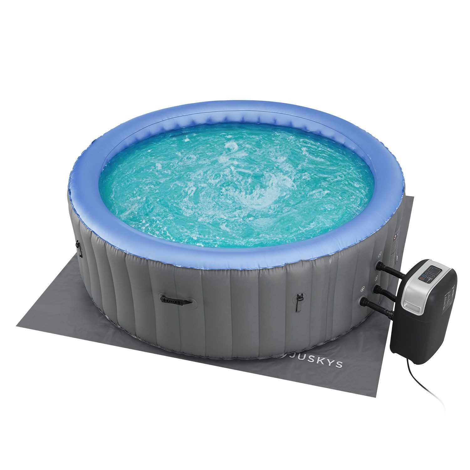 Juskys Whirlpool Palmira, rund, 2 m, aufblasbar, Pool für bis zu 6 Personen, Outdoor, Indoor