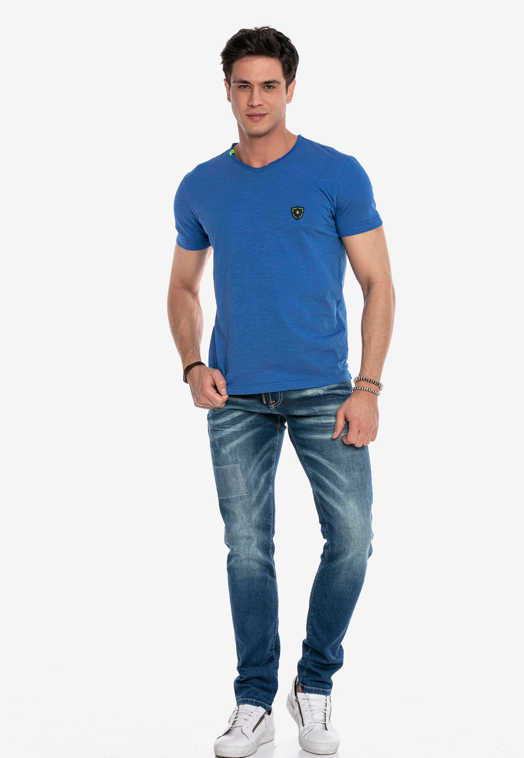 T-Shirt Cipo sportlichen im & Look CT648 Baxx blau