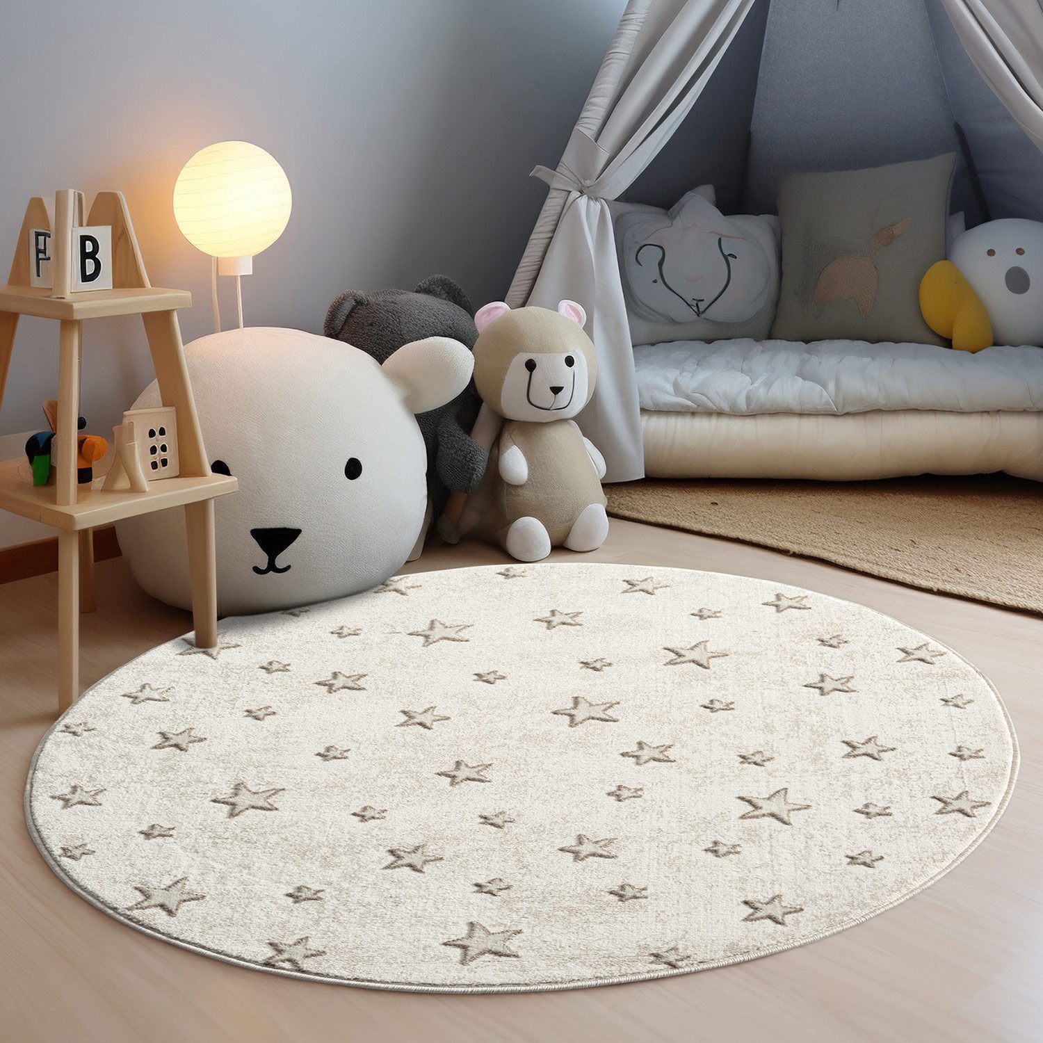 Carpet City Kinderteppich MARA725, rund, Höhe: 11 mm, Kinderzimmer, Kurzflor,robust,Tiere, Spielzimmer