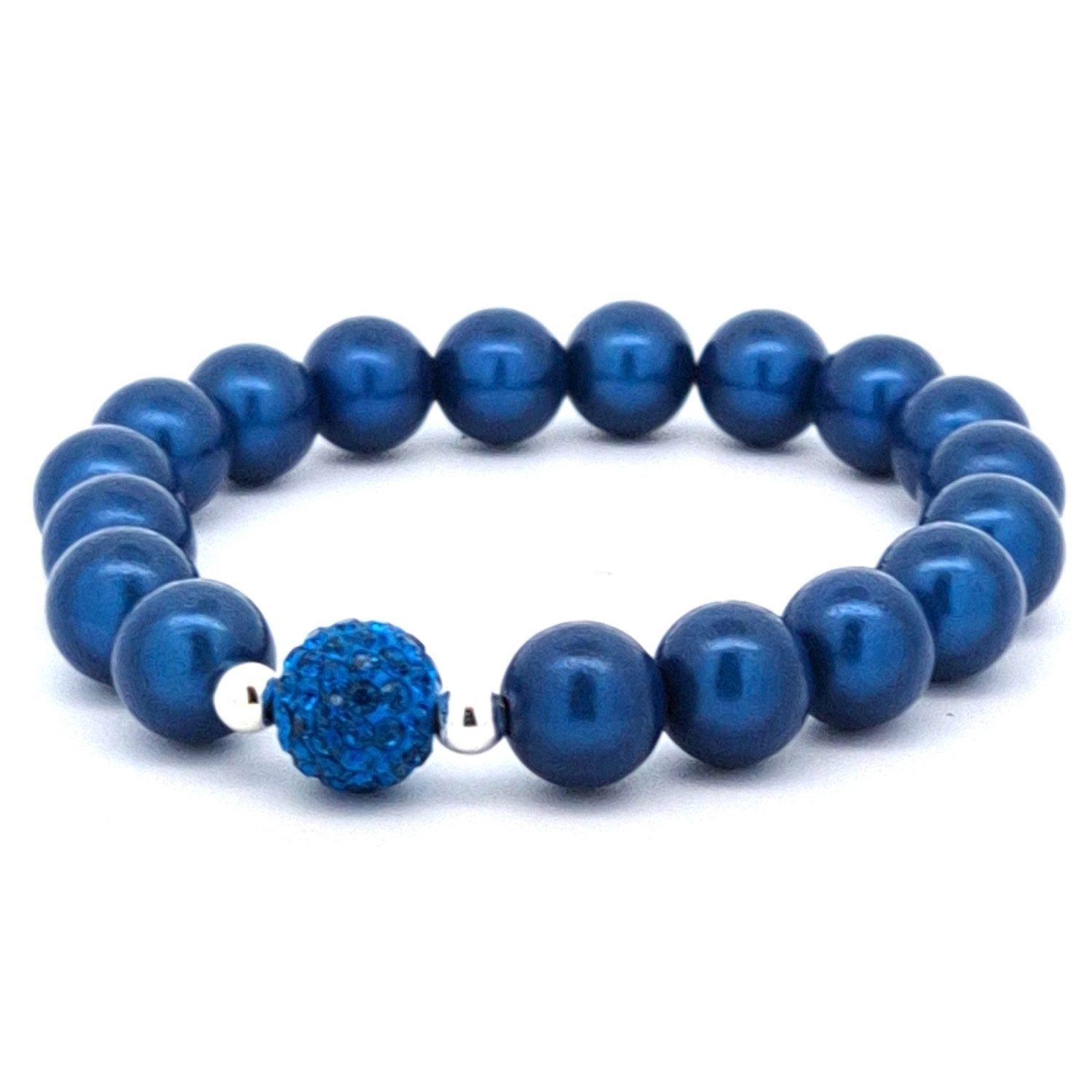 Impala Perlenarmband little Funky, leuchtende 3 D Perlen mit Shamballa Glitzerkugel