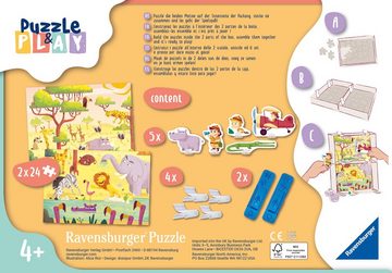 Ravensburger Puzzle & Play Tiere 2 inkl. Spielfiguren 05594, 24 Puzzleteile