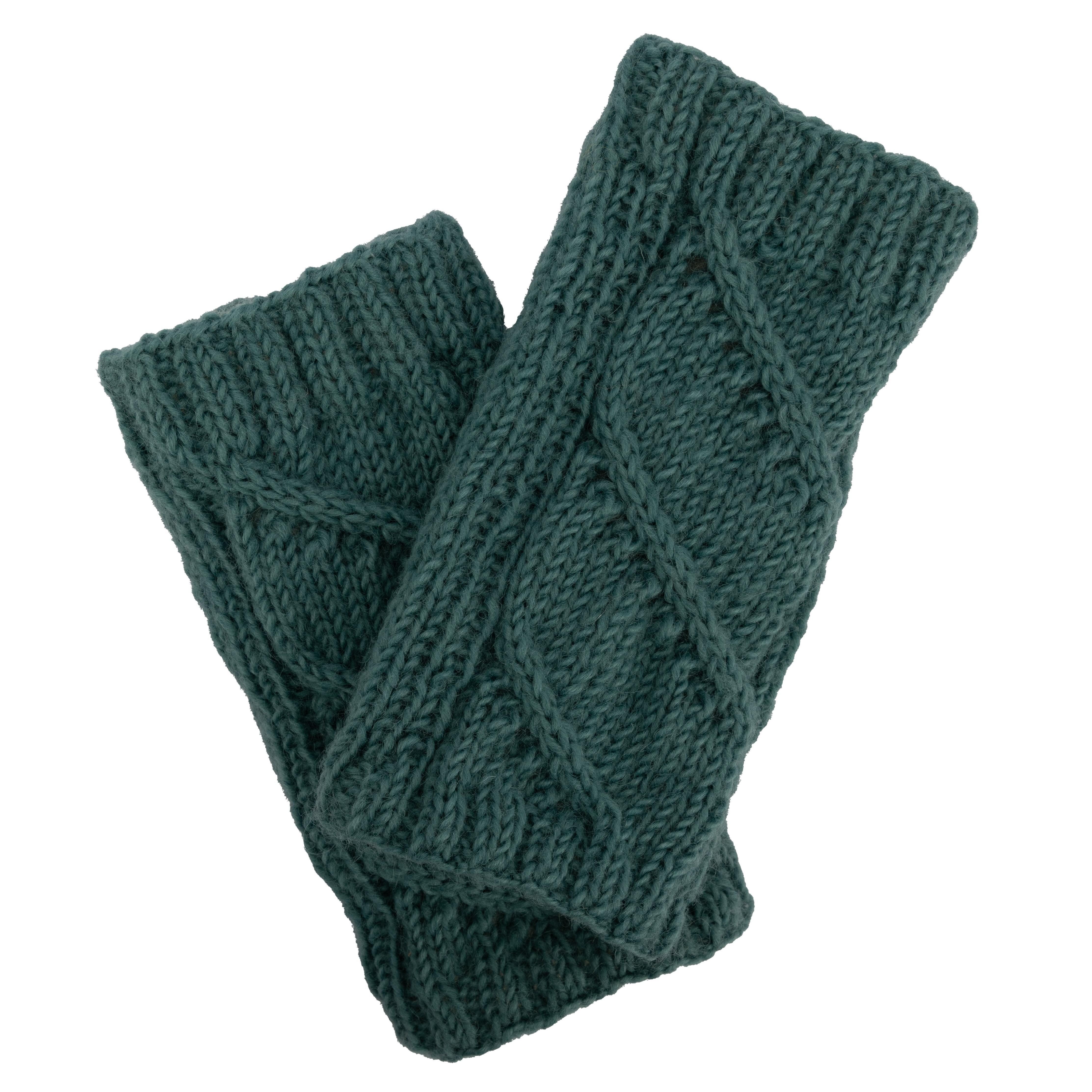 El Puente Baumwollhandschuhe Stulpen "Braid", Größe M, Handmade Fair Trade