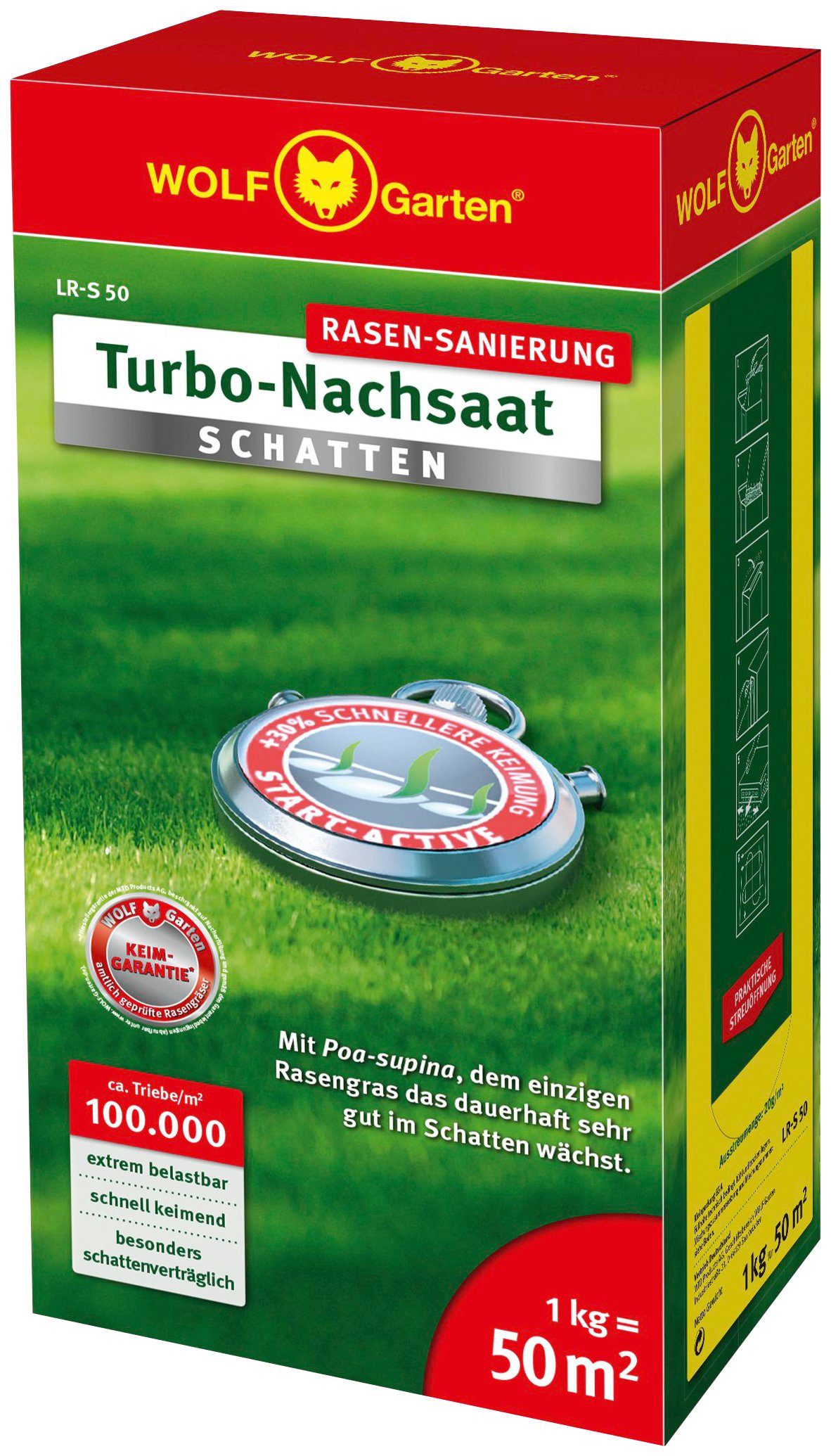 WOLF-Garten Rasensamen »LR-S 50 Turbo-Nachsaat SCHATTEN«, 1,0 kg