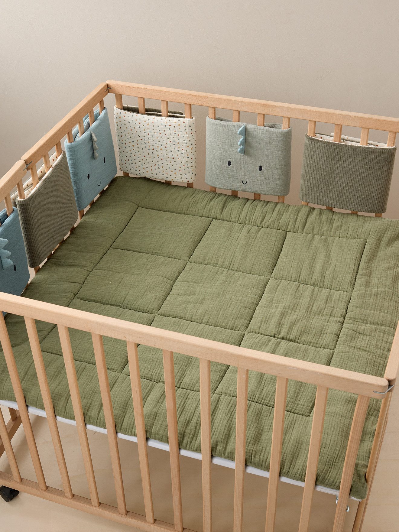 vertbaudet Bettumrandung Baby Bettumrandung/Laufgitter-Polster MINISAURUS