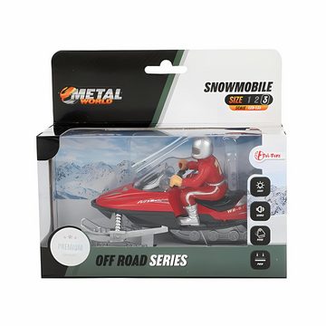 Toi-Toys Modellauto SCHNEEMOBIL mit Fahrer Licht Sound 12cm Spielzeug 45 (Rot), Maßstab 1:20 - 1:35, Wintersport Snowmobile