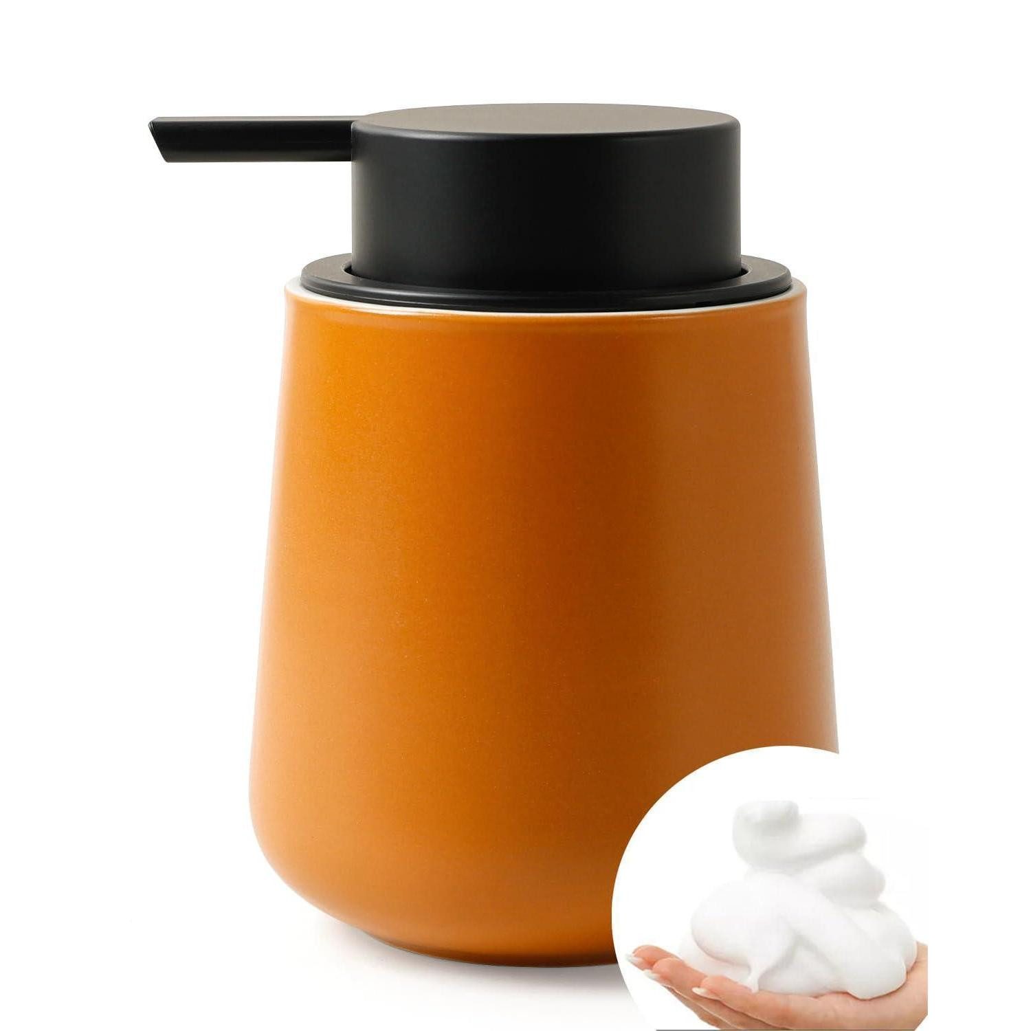 LuxusKollektion Seifenspender Schaumseifenspender Keramik Rotbraun 350ml