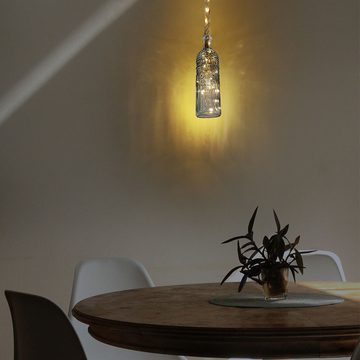 etc-shop LED Pendelleuchte, LED-Leuchtmittel fest verbaut, Warmweiß, LED Deko-Hängeleuchte Wohnzimmerlampe Glas rauchfarben H 174 cm