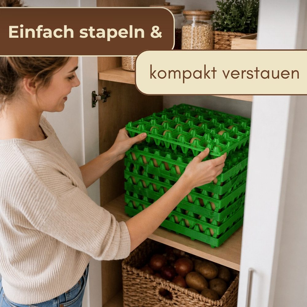 GarPet Eierkorb 10 Kunststoff Eierlagen Mehrweg Eierhorden Plastik 300 Eier Höckerlage – Bild 3 von 5