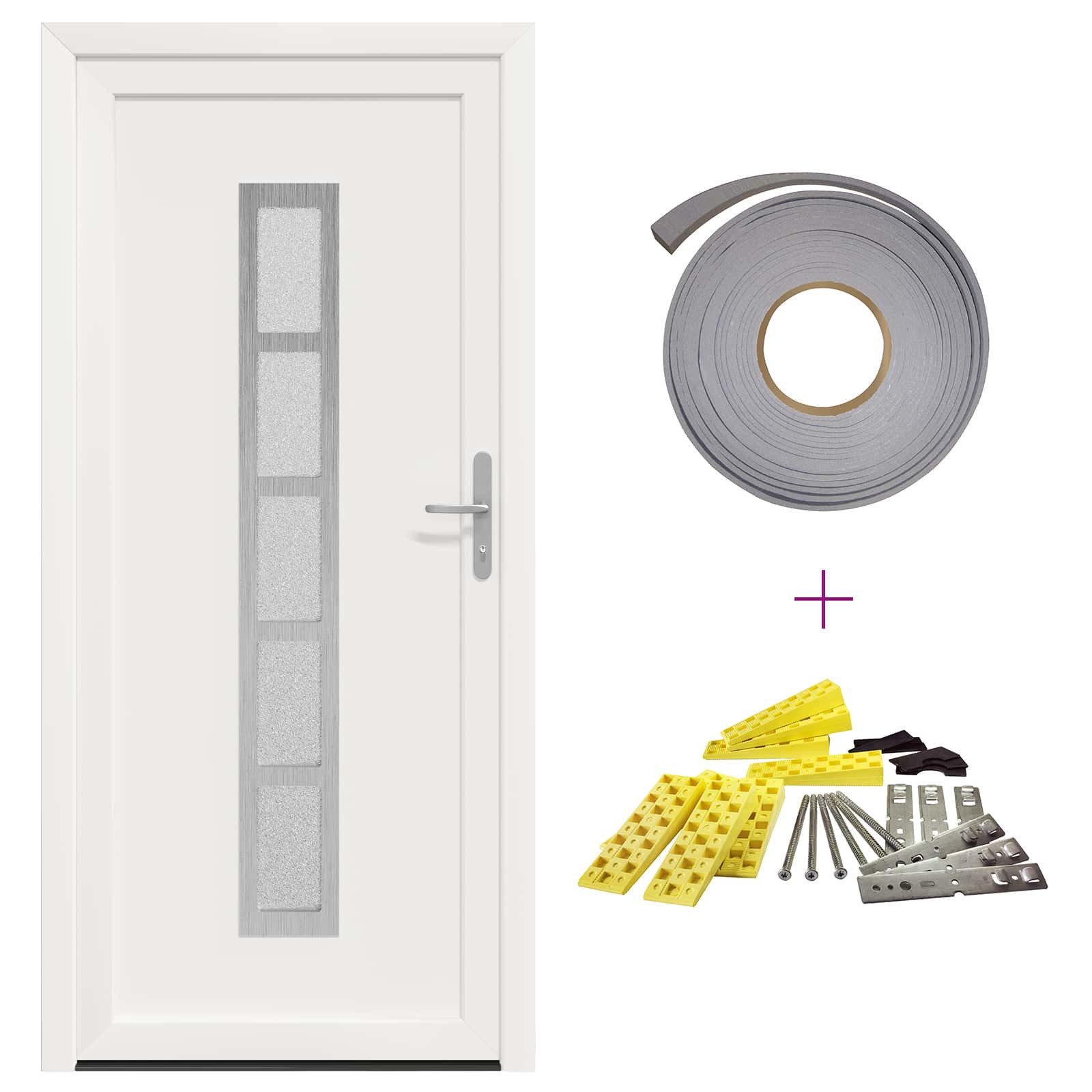 vidaXL Haustür Vordertür Weiß 98 x 208 cm PVC (1-St)