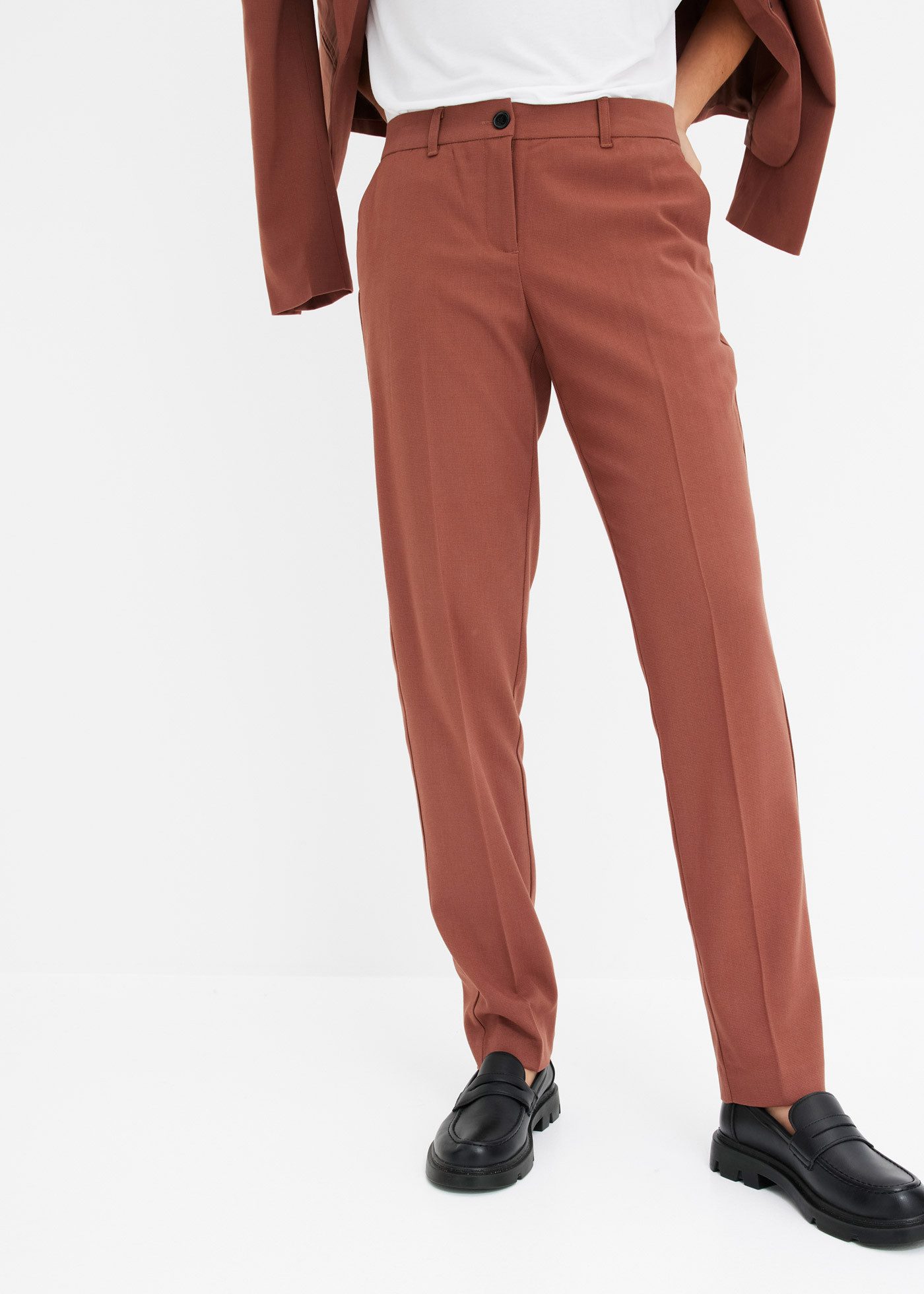 bonprix Anzughose Slim fit Passform, mit Stretchanteil, mit Bügelfalte