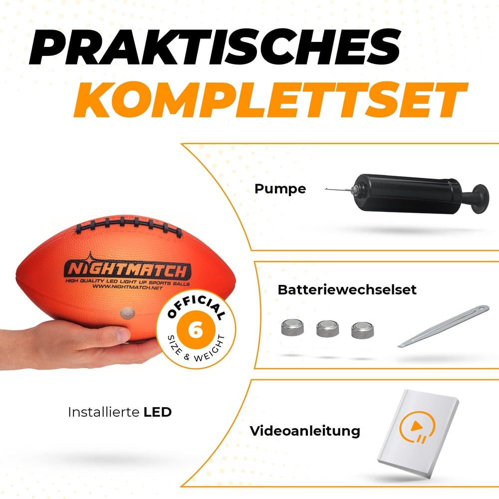 NightMatch Fußball Leuchtfootball - Gr.6 - Spaß im Dunkeln, Ideal für Klein & Groß