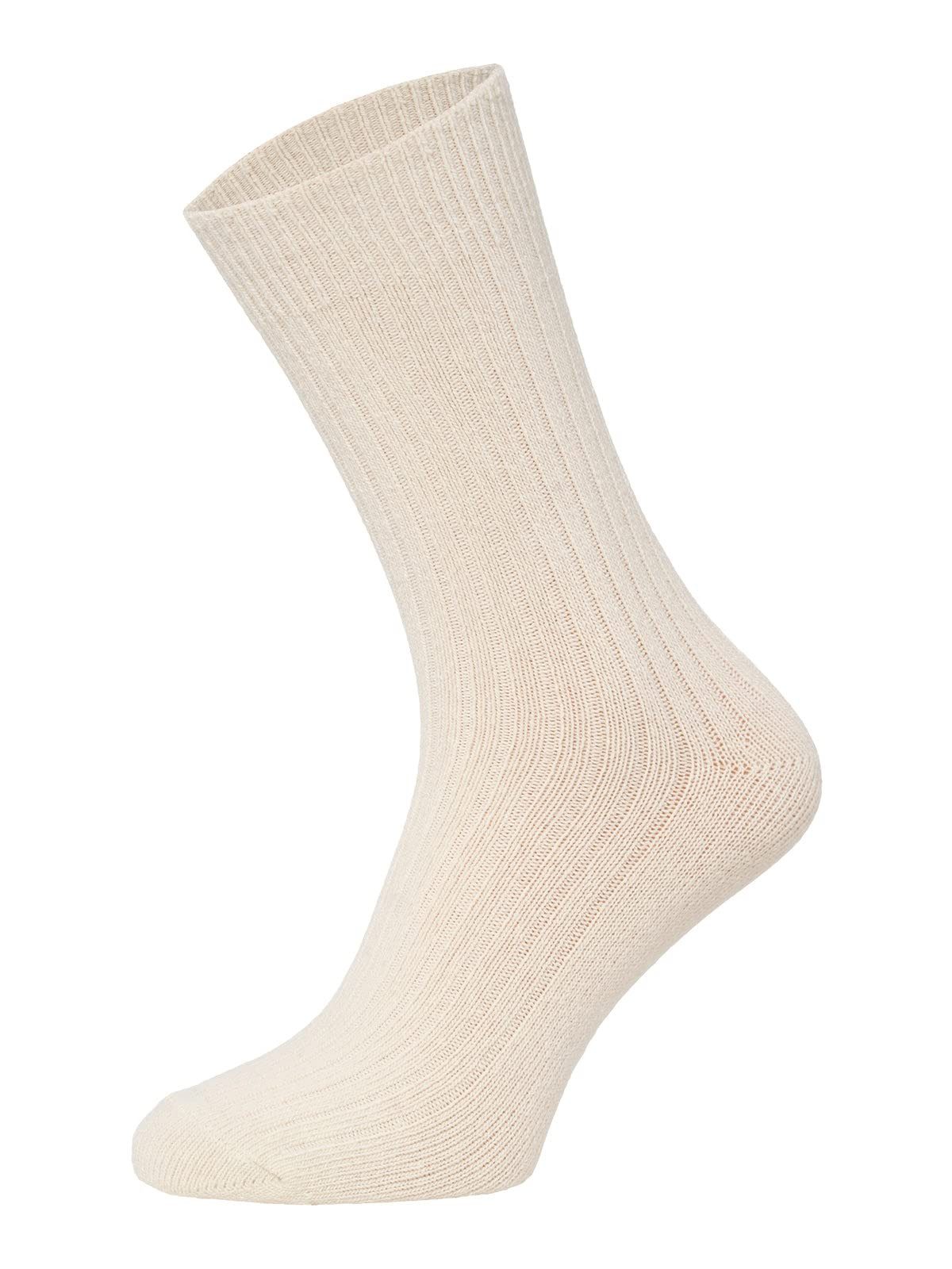 Socken 72% Wollsocken Einfarbig Ripp Druckarmer Bund