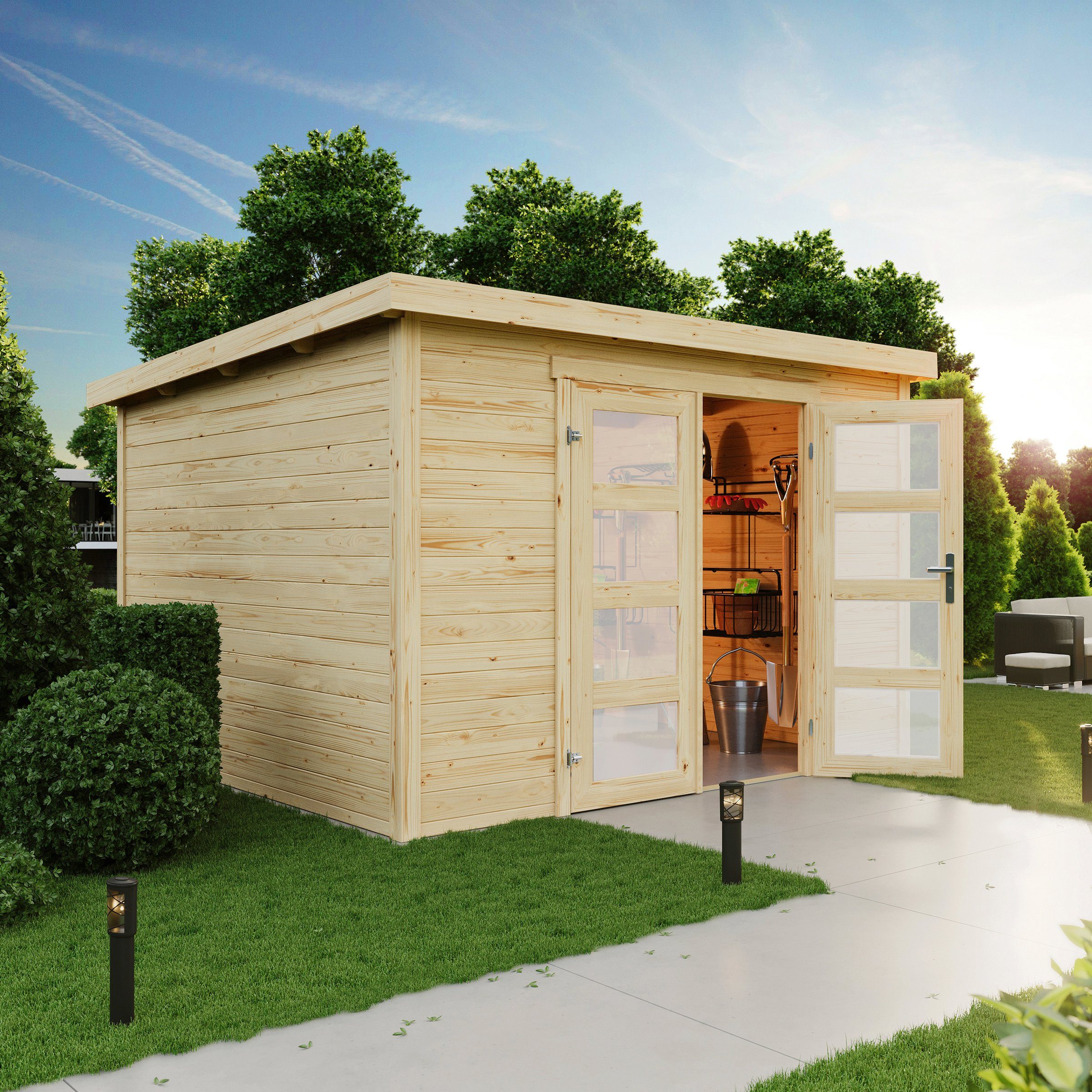 LASITA MAJA Gartenhaus Zambezi 7, BxT: 320x325 cm, Blockbohlenhaus 28mm