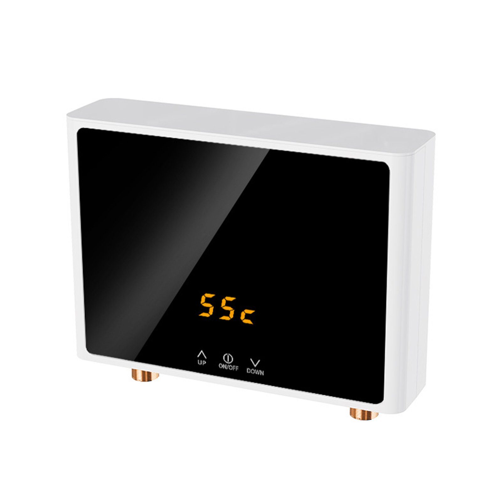 TWSOUL Durchlauferhitzer Mini Durchlauferhitzer Tankless Digitalanzeige Temperaturauswahl LED mit Schwarz ℃, Panel, spart Strom 28-55