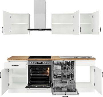 wiho Küchen Küchenzeile Erla, mit Hanseatic-E-Geräten, Breite 220 cm, extra kurze Lieferzeit