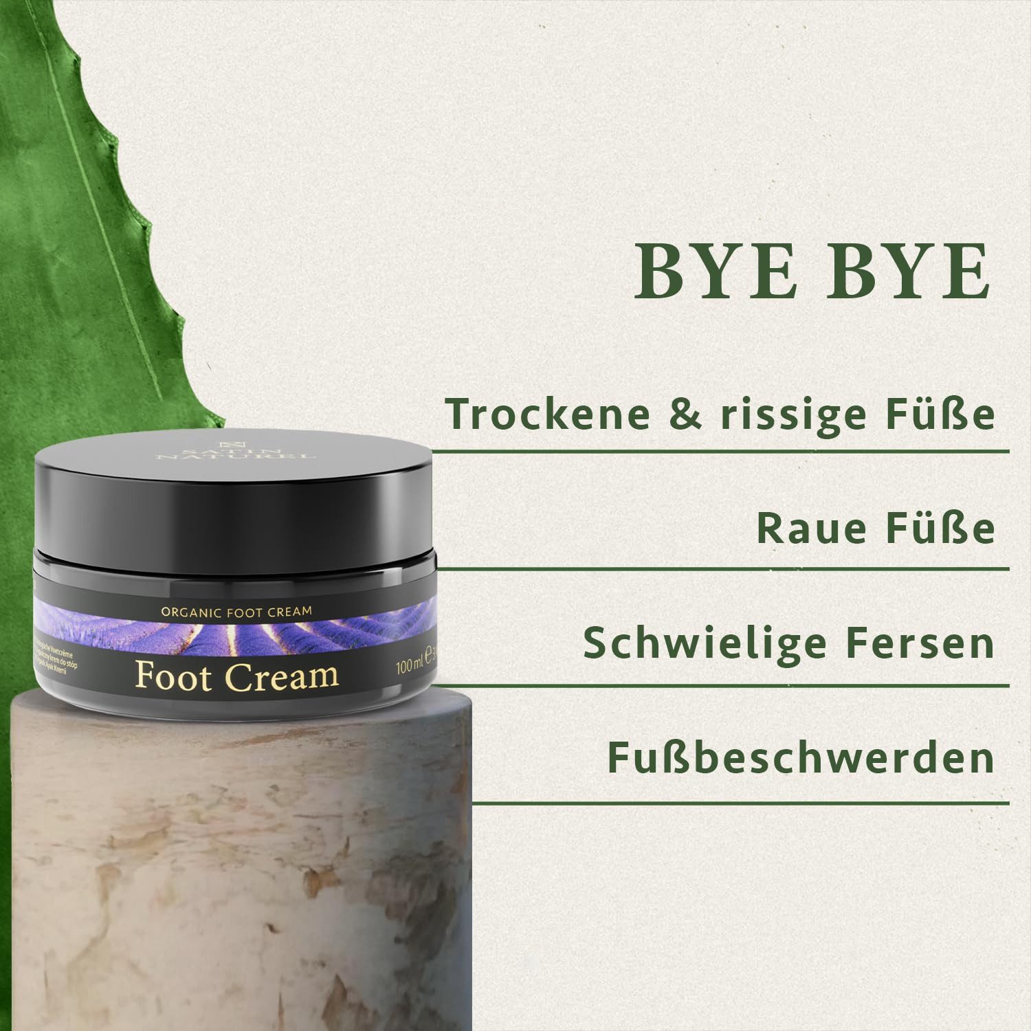 Satin Naturel Fußcreme Fußpflege Bio Creme Wohltuende Fußcreme für die tägliche Verwöhnung, 1-tlg.