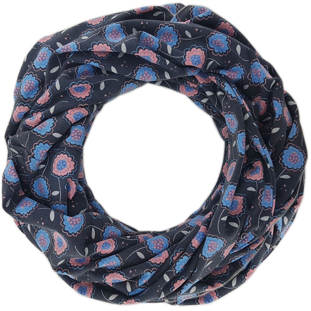 JOLLAA Schal Flower Pink Blau, Stillschal Stillloop Wendeschal Schlaufenschal > geschützt stillen