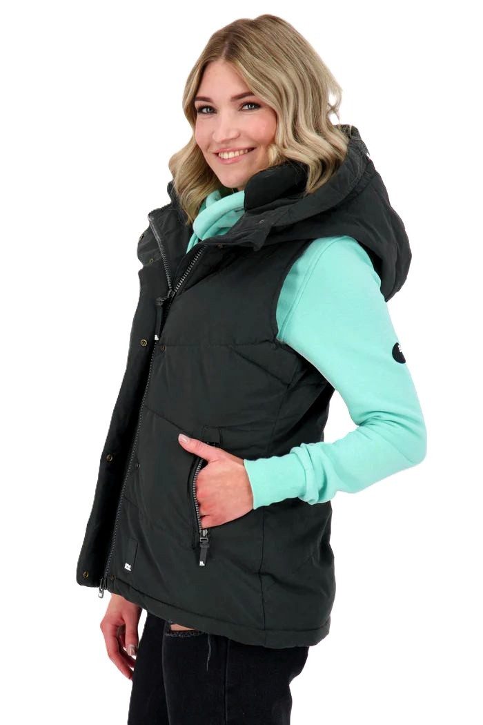 Alife & Kickin Steppweste JunisAK A kurze Steppweste Women CS mit regulierbarer Kapuze