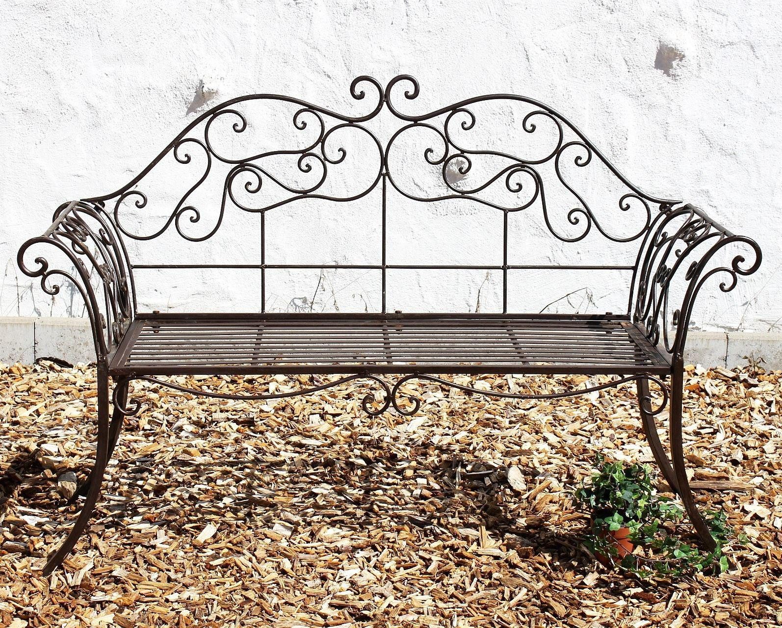 DanDiBo Gartenbank Metall Braun Wetterfest 146 cm 2 Sitzer Parkbank 111183 Antik Eisen, Sitzbank Garten
