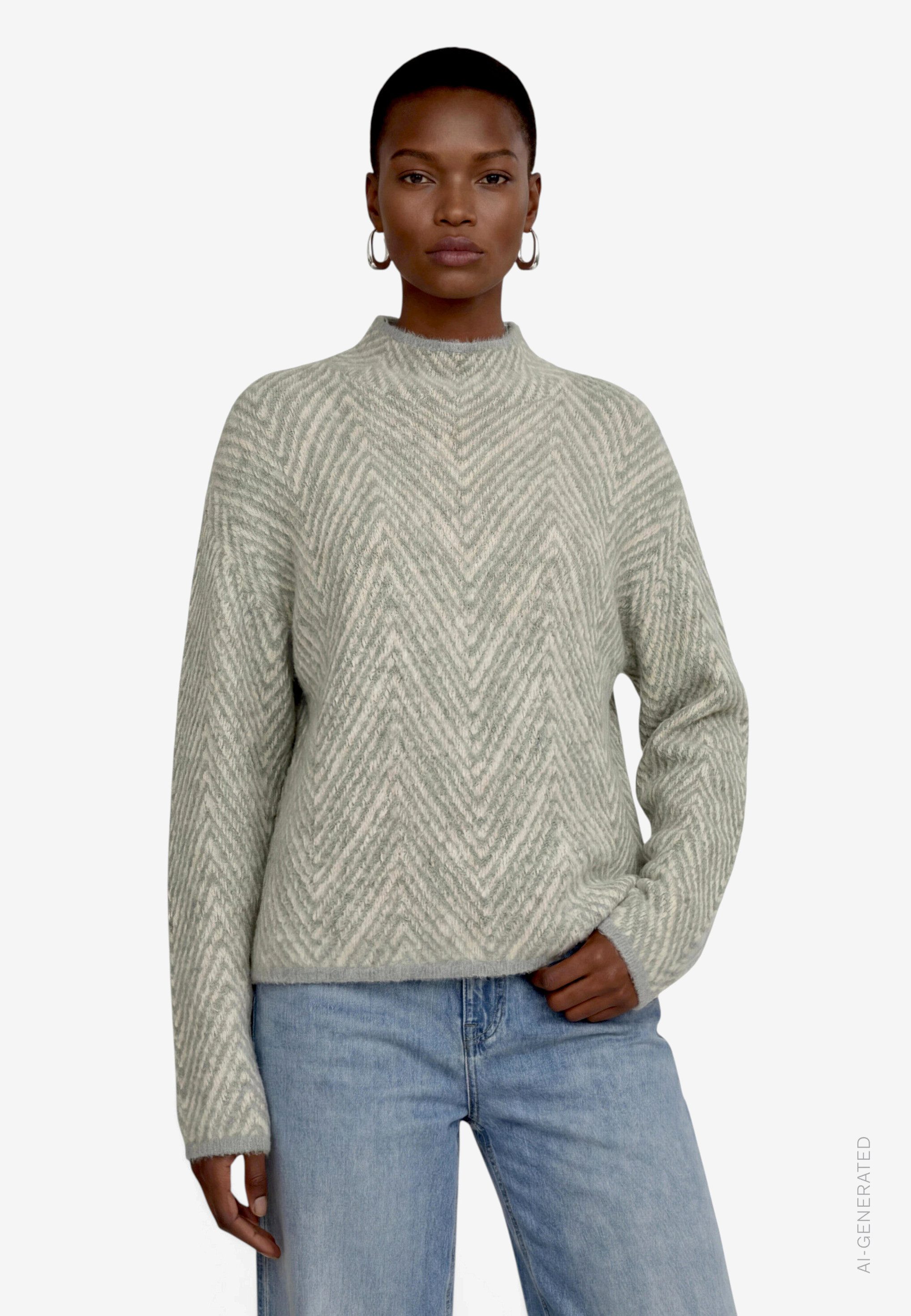 Zero Strickpullover Langarmpullover mit Muster