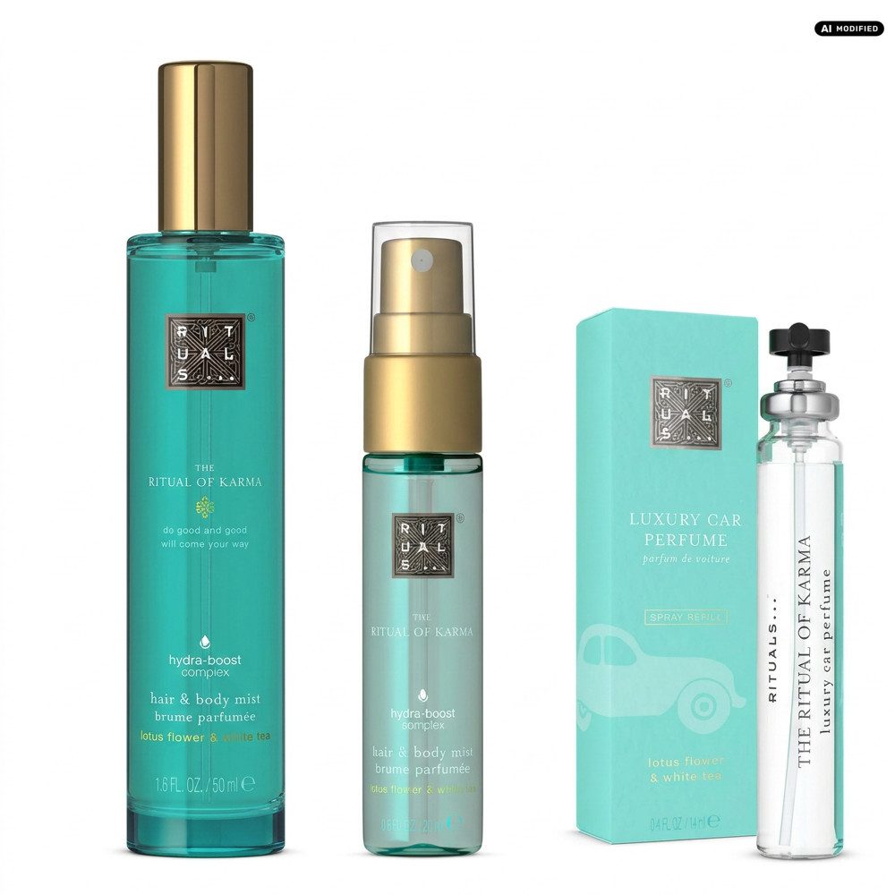 Rituals Körperspray Rituals Karma Hair & Car Duft Set, Sommerlicher Duft für Körper, Haar und Auto