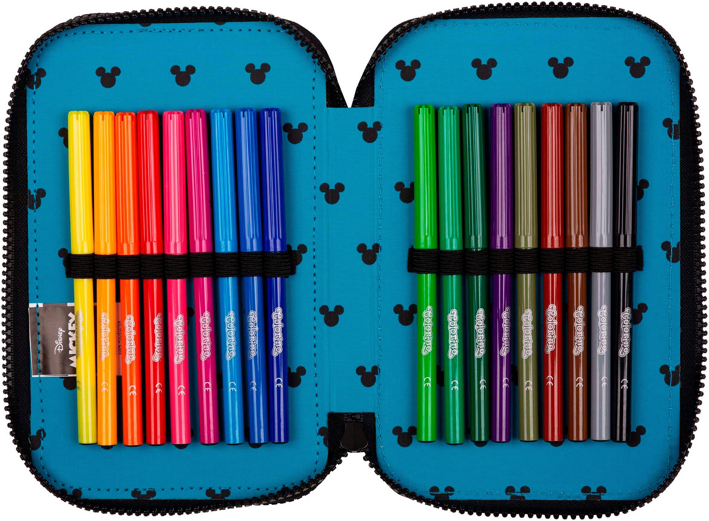 CoolPack Federmäppchen Etui, Disney, Mickey Mouse, befüllt