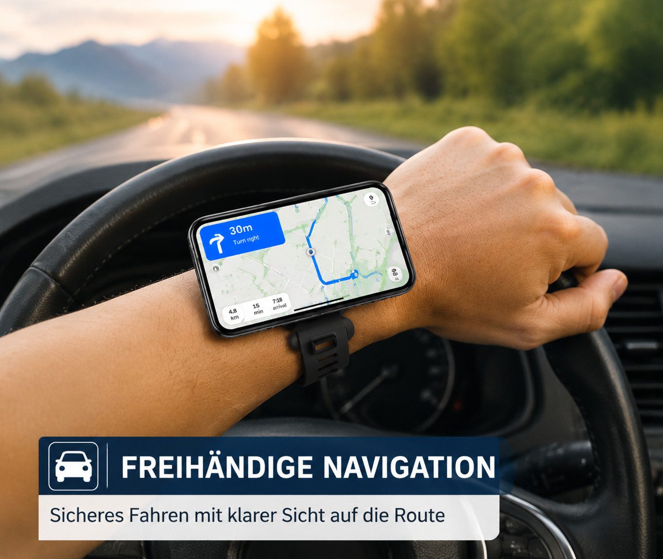 Vornix Smartphone-Halterung Magsafe Handyhalterung,Handyhalter mit Verstellbarem Silikonarmband, (Handyhalterung für Handgelenk, verstellbares schwarzes Armband mit großer runder Auflagefläche und flexiblem Band für Sport, Alltag und unterwegs)