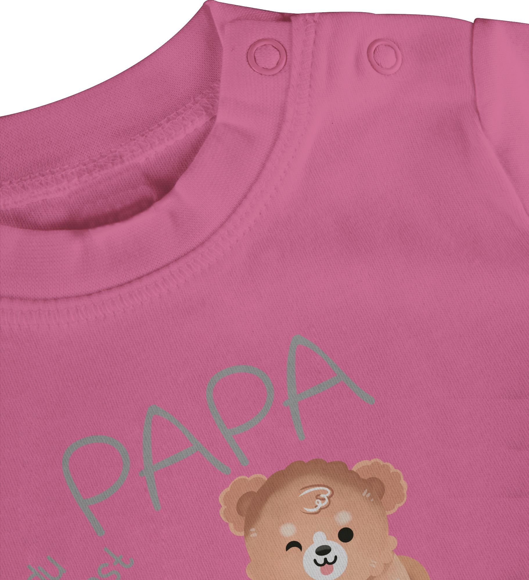 Vatertag Geschenk Pink und Baby zum Bär - Papa 1. Vatertag grau - Liebe 3 Bär Shirtracer Baby Alles T-Shirt