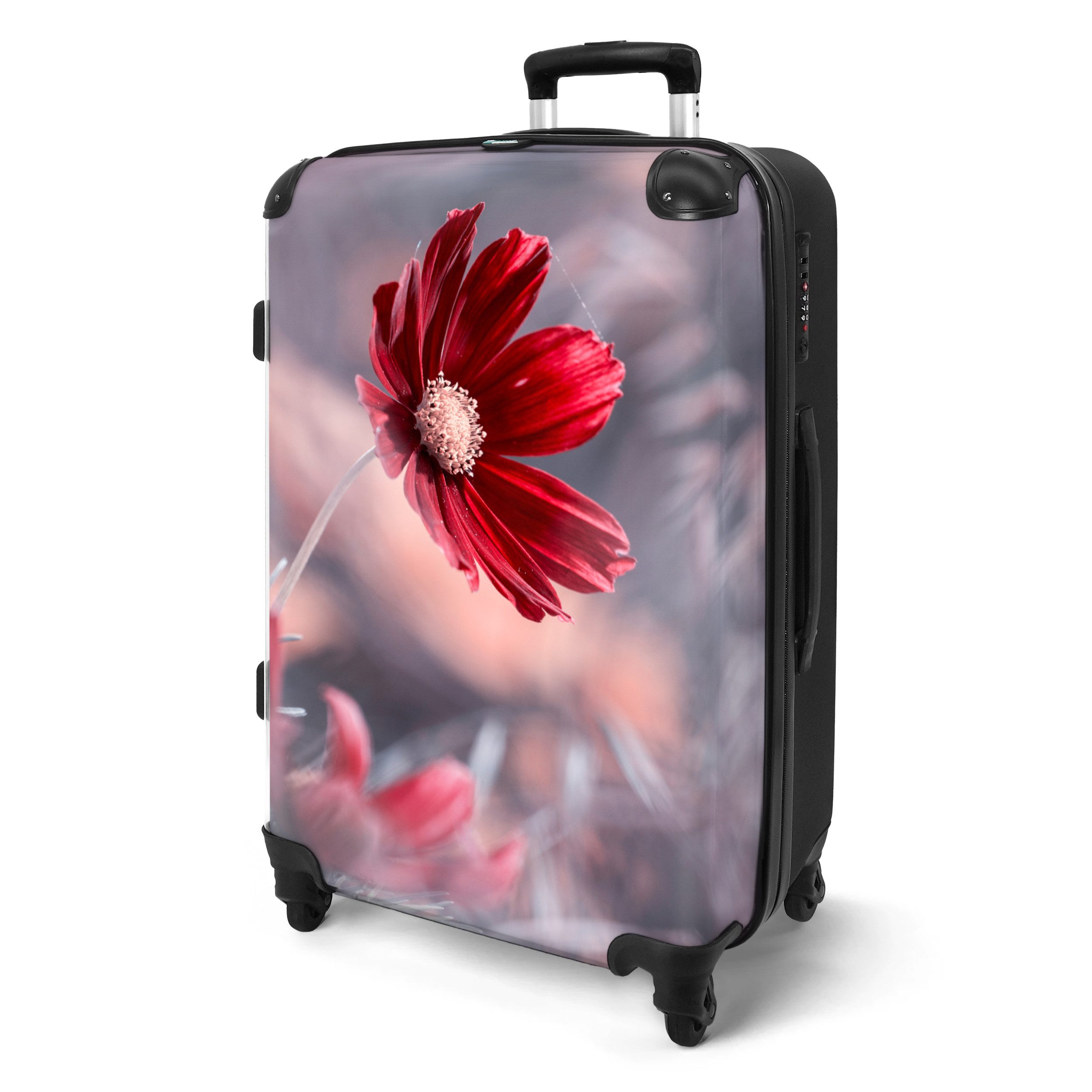 NoBoringSuitcases.com© Hartschalen-Trolley Blumen - Rot - günstig online kaufen
