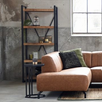 RINGO-Living Beistelltisch Beistelltisch Leilai in Schwarz aus Mangoholz 620x400x400mm, Möbel