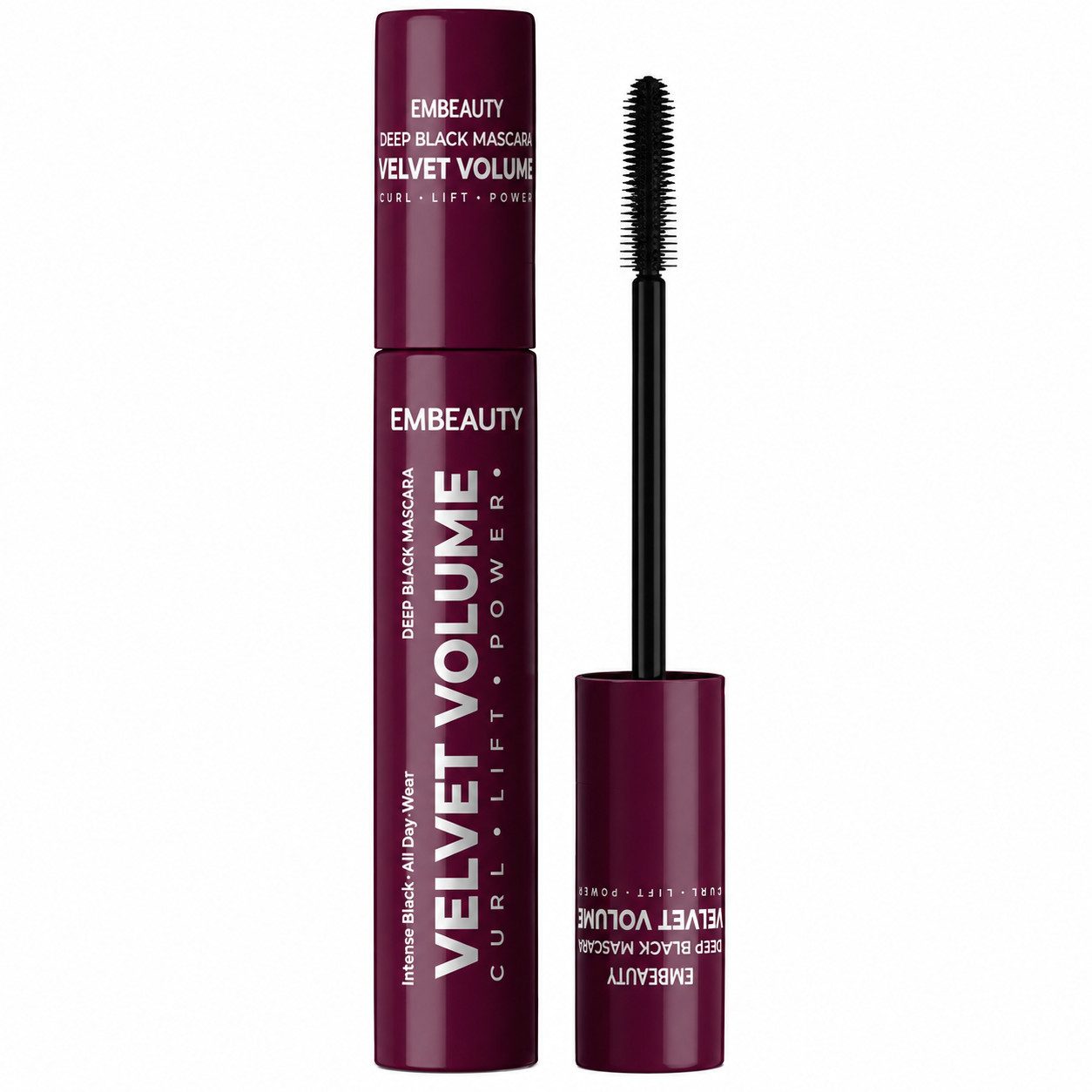 EMBEAUTY Mascara Ultra Black Mascara – Volumen & Länge mit intensiv schwarzer Farbe, Für voluminöse, optisch längere Wimpern