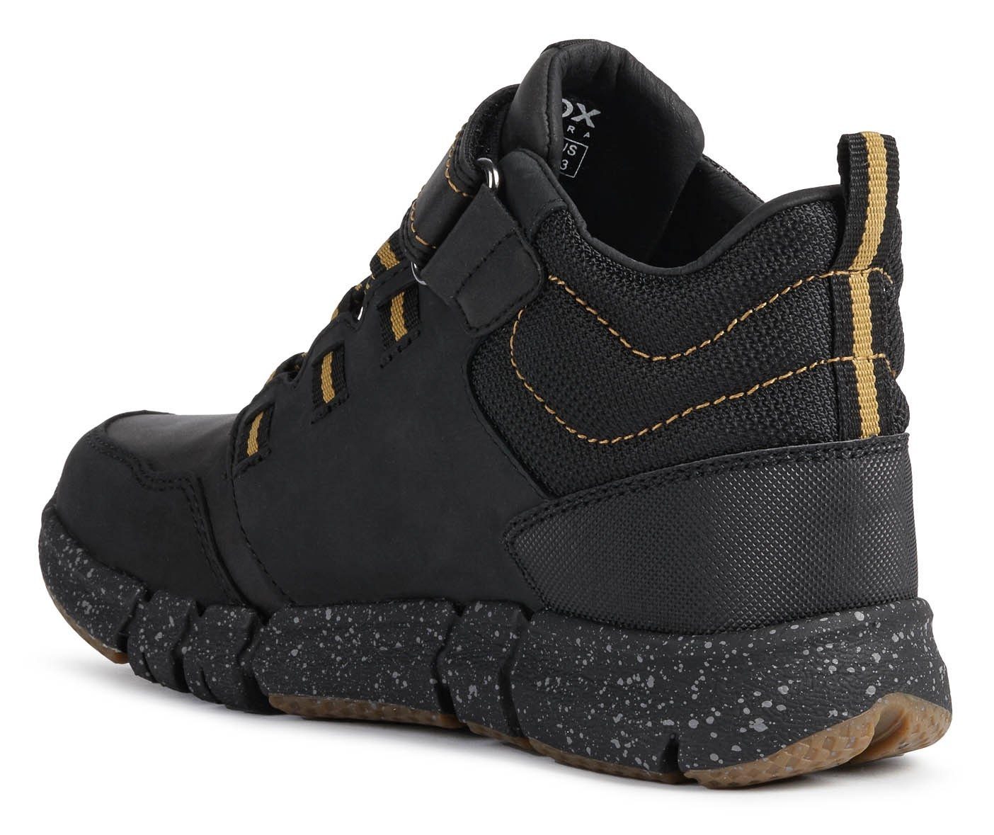 Geox J FLEXYPER BOY B ABX mit Winterboots schwarz-gelb wasserabweisender TEX-Membrane