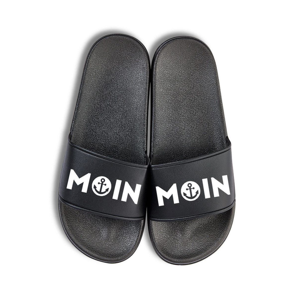 Youth Designz Moin Anker Unisex Badelatschen Flip Flops Badeschuh mit lustigen Spruch für Herren & Damen