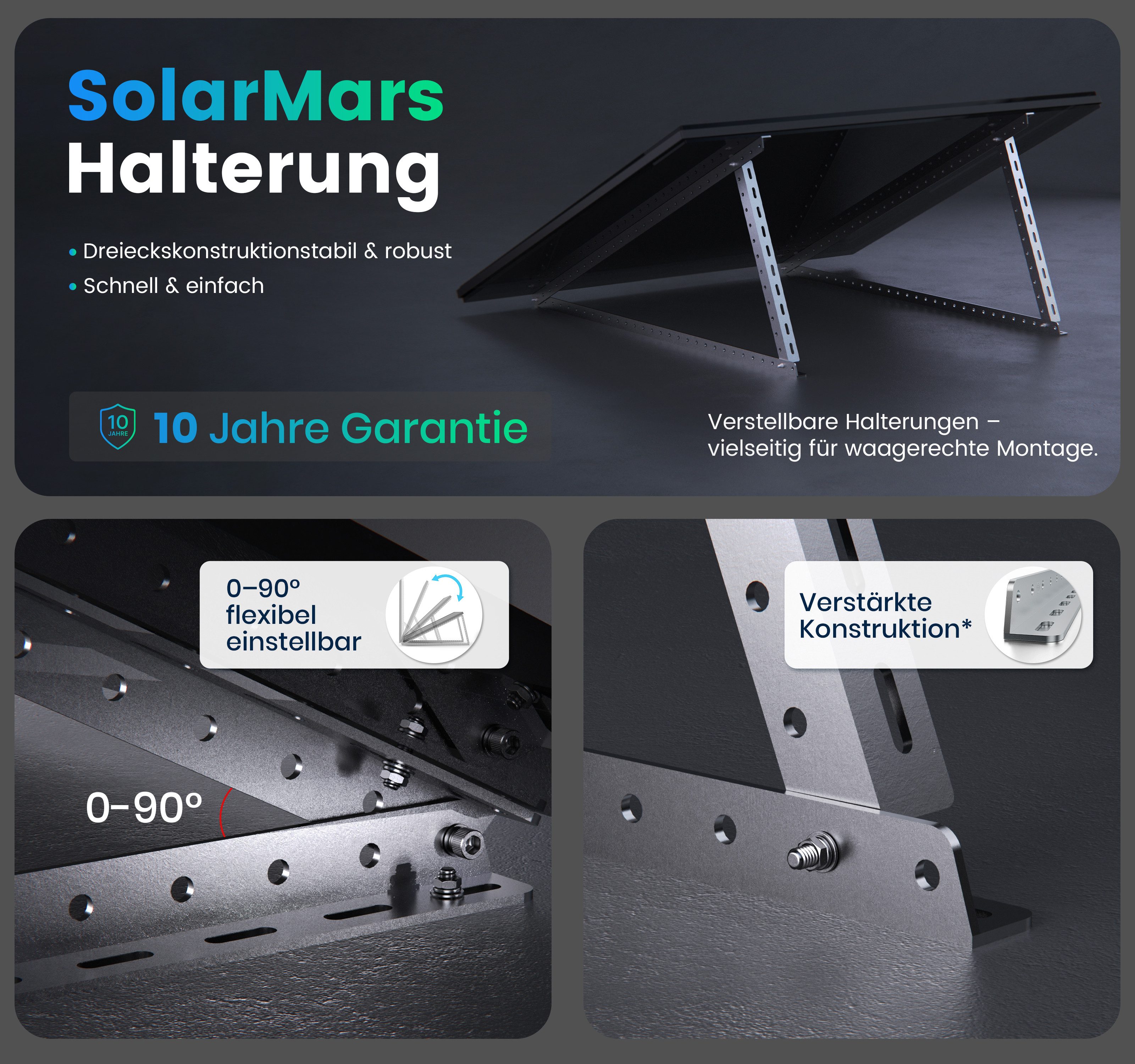 SolarMars Balkonkraftwerk 6000W mit Speicher inkl. Anker SOLIX Solarbank 4 E5000 Pro