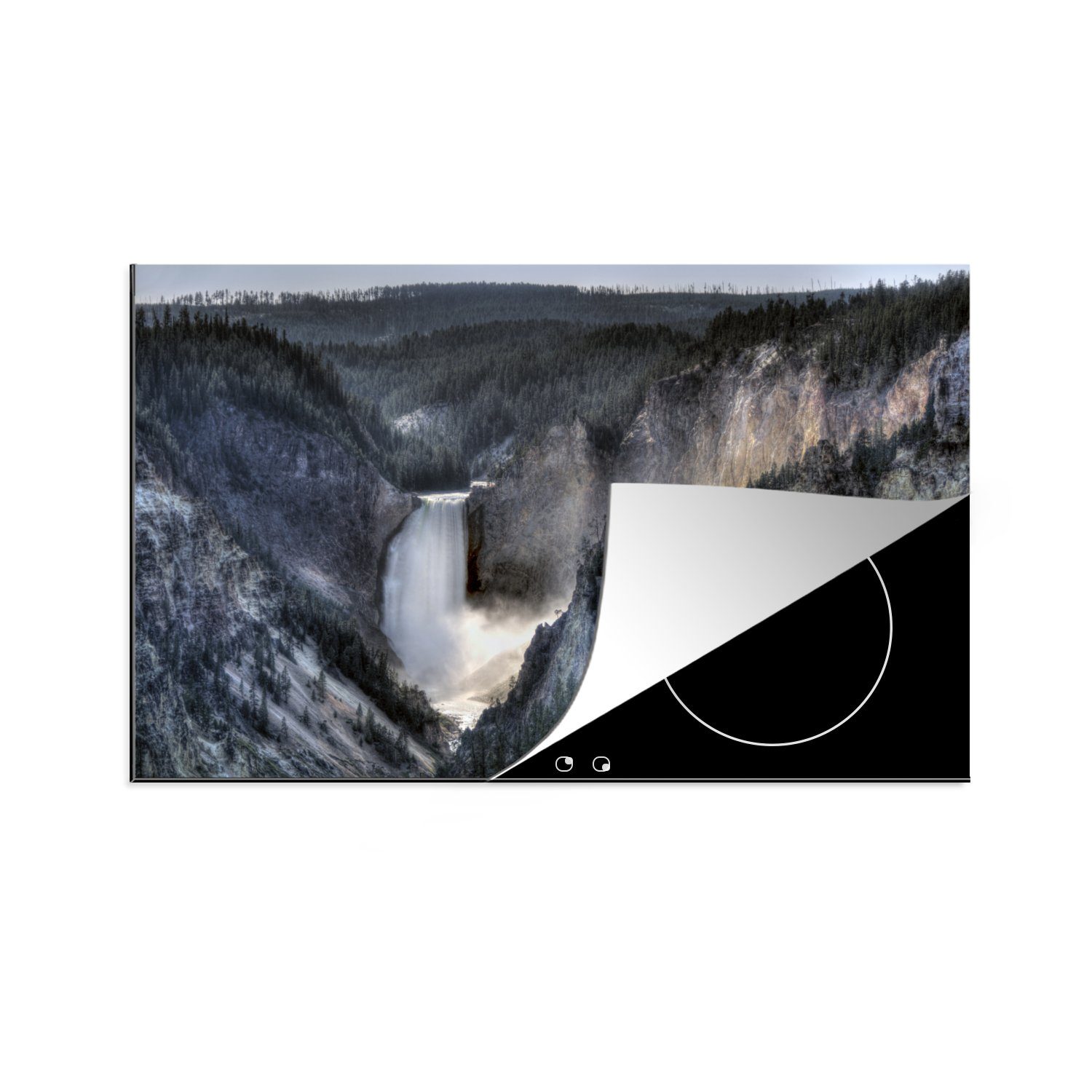 MuchoWow Herdblende-/Abdeckplatte Der Bergrücken des Yellowstone-Nationalparks, Vinyl, (1 tlg), 81x52 cm, Induktionskochfeld Schutz für die küche, Ceranfeldabdeckung