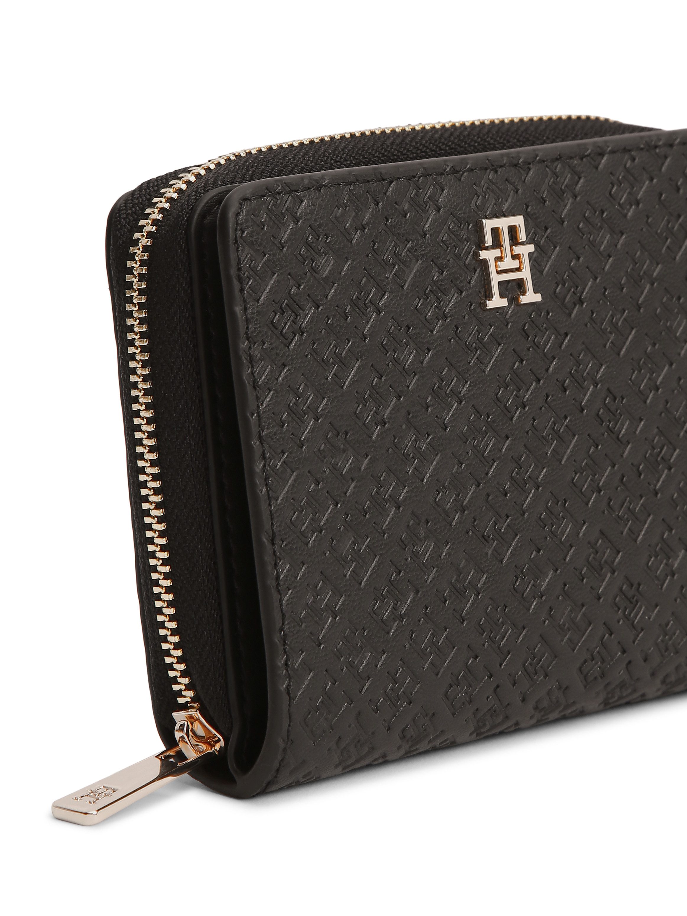 Tommy Hilfiger Geldbörse TH ICON MED ZA W/FLAP MONO, Unisex Geldbeutel, Portemonnaie mit TH-Schmucklogo – Bild 4 von 4