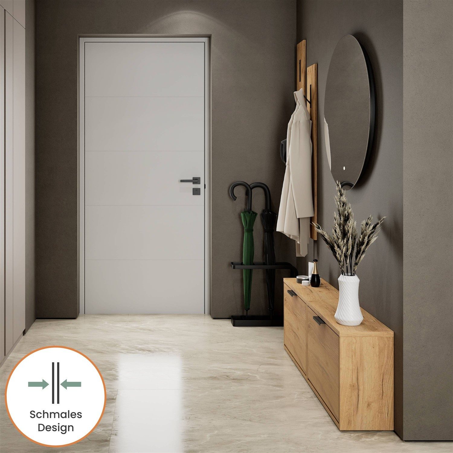 Planetmöbel Schuhschrank STIVIO Schuhschrank zweireihig (Schuhschrank für Flur & Garderobe, Wandmontage oder Bodenstehend) passend für 4-6 Paar Schuhe je Schuhk – Bild 5 von 5
