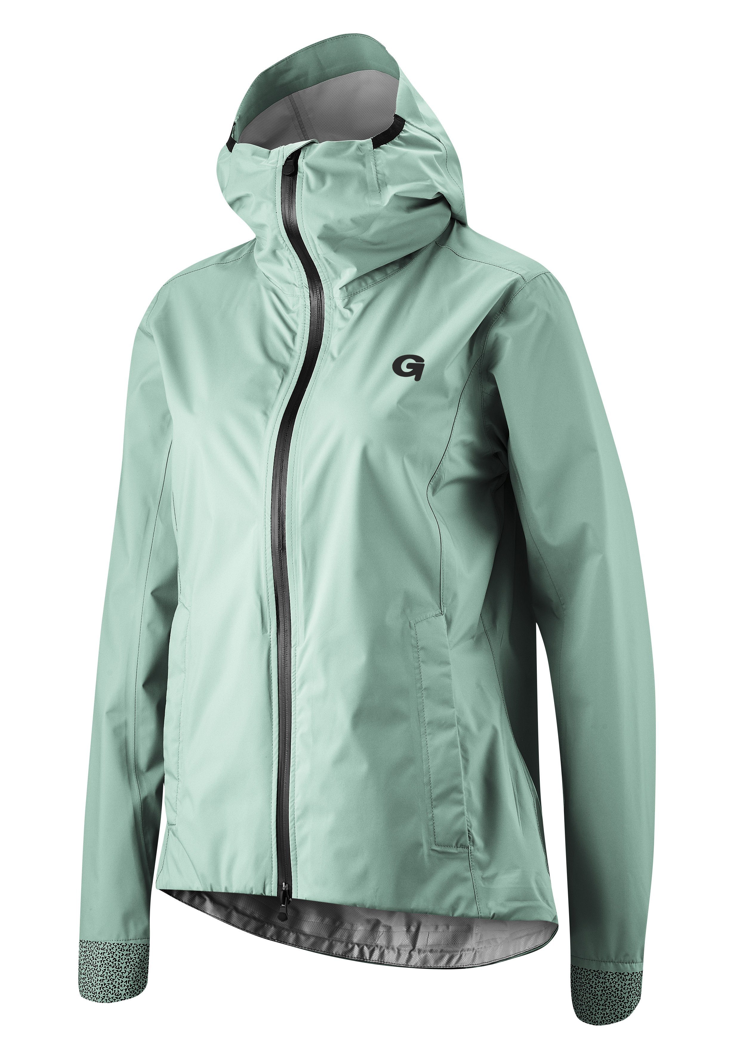 Gonso Fahrradjacke Sura Regenjacke und wind- wasserdicht, Plus Damen mit hellgrün Radjacke Kapuze