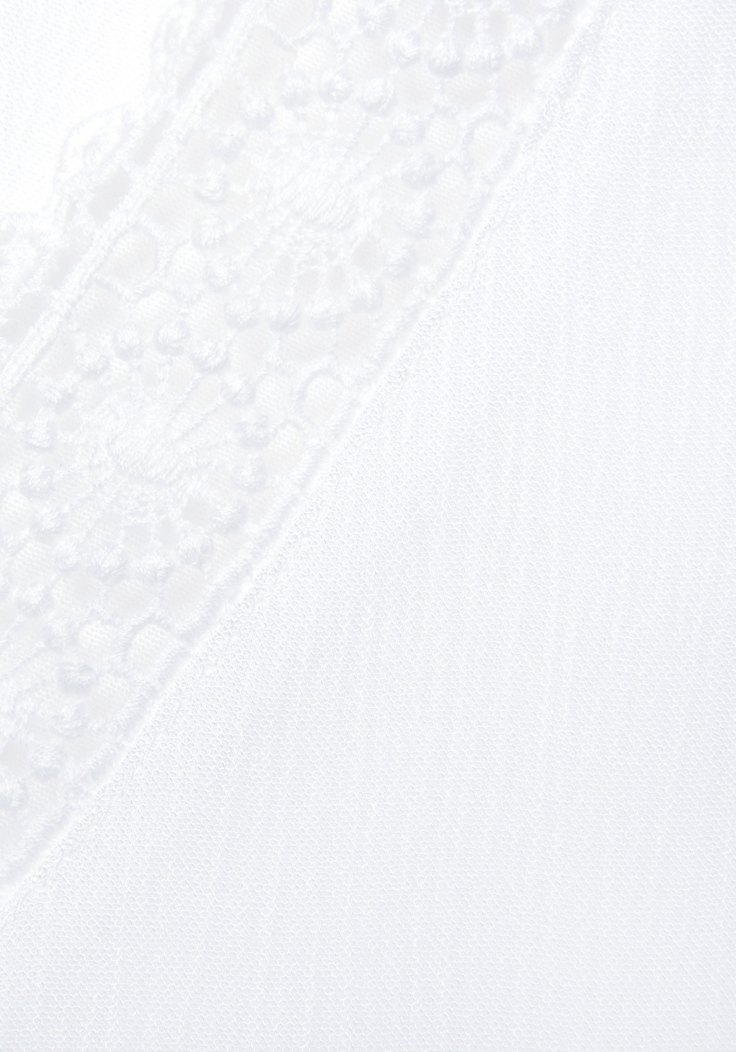 Vivance Crinklebluse mit Spitzeneinsätzen, sommerliche Damenbluse, Langarmbluse