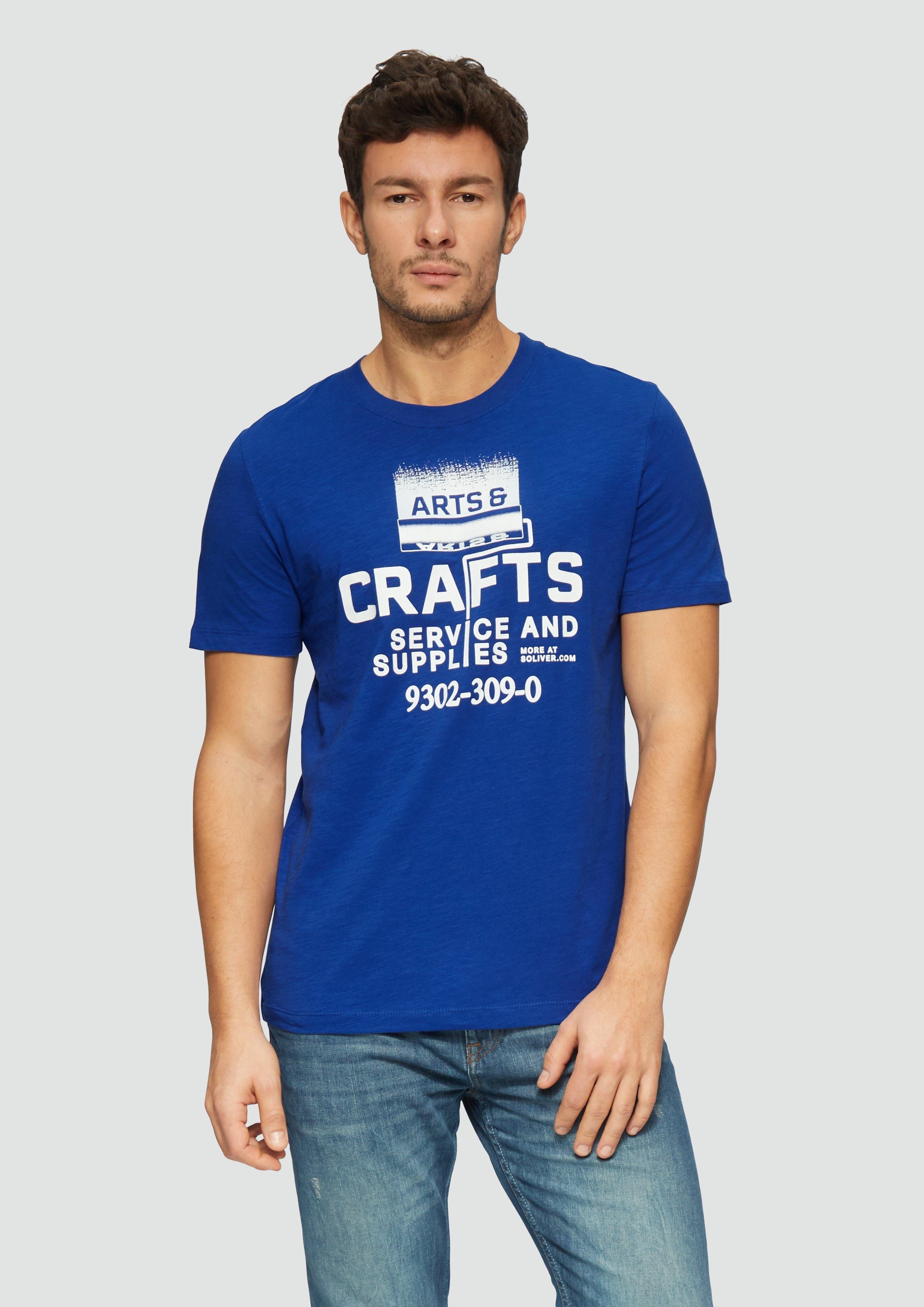 s.Oliver Kurzarmshirt Baumwoll-T-Shirt mit Frontprint und günstig online kaufen