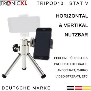 TronicXL Tripod Smartphone Stativ Kamerastativ für Handy Apple iPhone Samsung Ministativ (Höhenverstellbar)