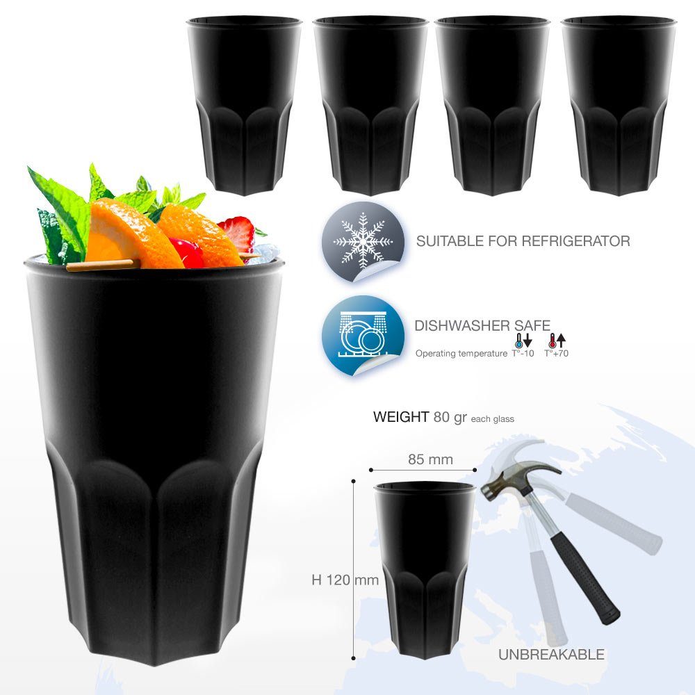 Doimoflair Cocktailglas Doimoflair Cocktailglas Graniti aus Kunststoff Plastik Mehrwegbecher, 5-tlg.