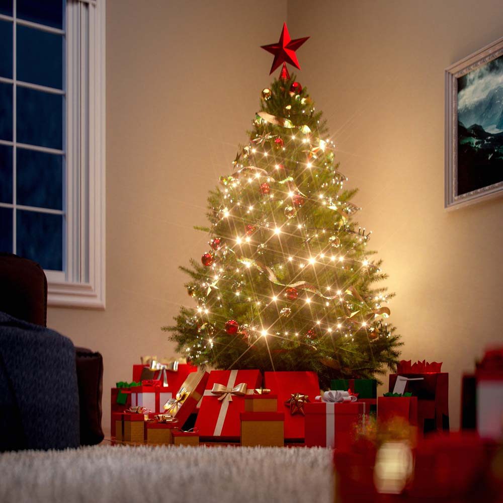 Casaria Künstlicher Weihnachtsbaum, 140 cm LED Lichterkette Edeltanne 470 Spitzen Naturgetreu – Bild 5 von 5